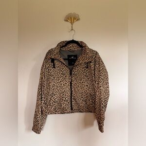 Hollister Leopard Print Wind Breaker Hooded Jacket | Size M
